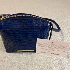 Brahmin Mini Duxbury Crossbody Blue Assorted Leather EUC, Gorgeous Color!
